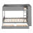 Twin over Twin Bunk Bed with Drawers & Multi-Layer Storage Cabinet – Space-Saving Solid Wood, Gray-1126977663-1126977662