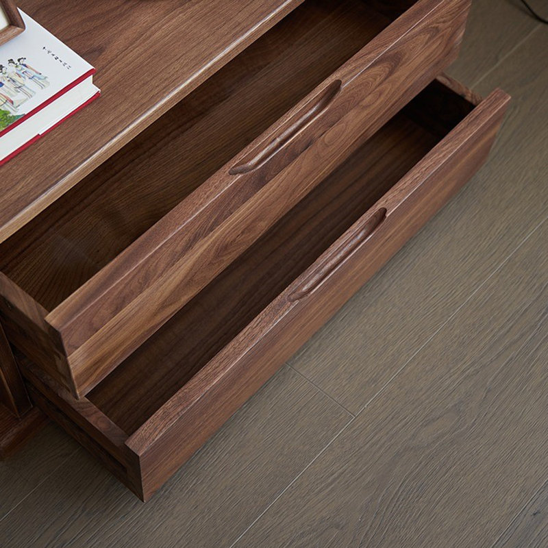 Portemanteaux double tiroir en bois massif