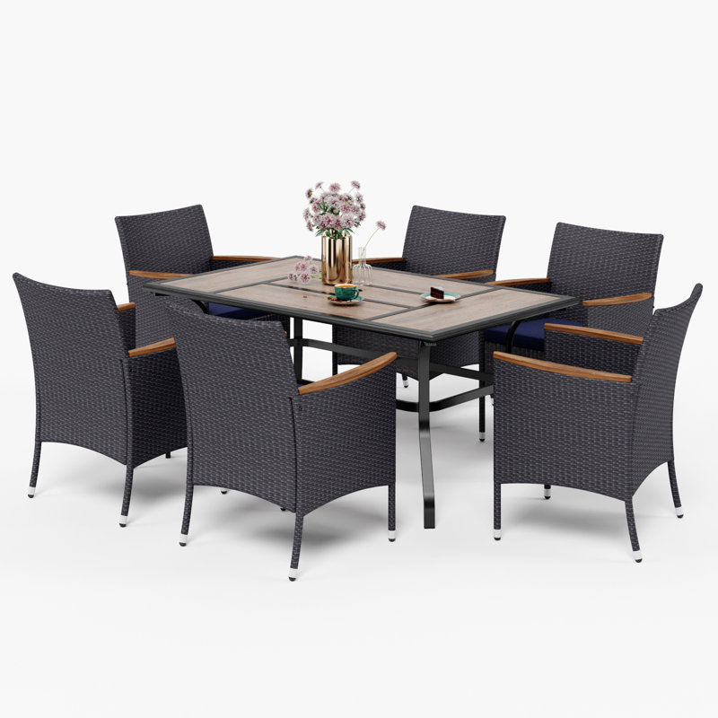 6 - Person Patio Dining Set with Rectangular Table