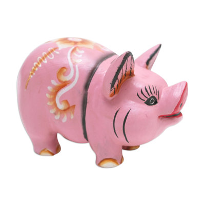 Handmade Fashionable Piggy Wood Figurine