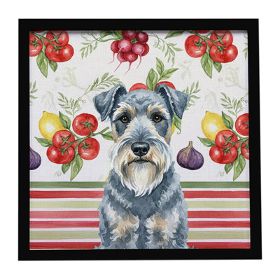 Kerry Blue Terrier Vegetables Framed Metal Print