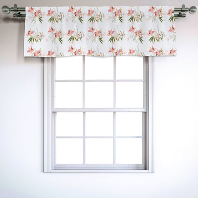 Sateen Floral Ruffled Window Valance