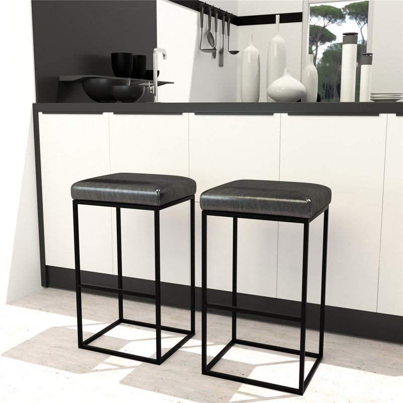 Tabouret de bar et de comptoir Lilyeve, Noir, Tabouret de bar (siège d'une hauteur de 30 po)