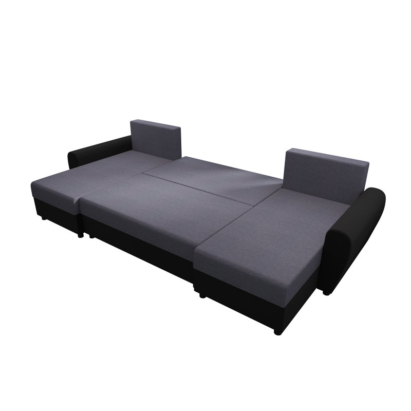 Shylea 3 Seater Corner Sofa , Dark gray/Black - Sawana96/Sawana14