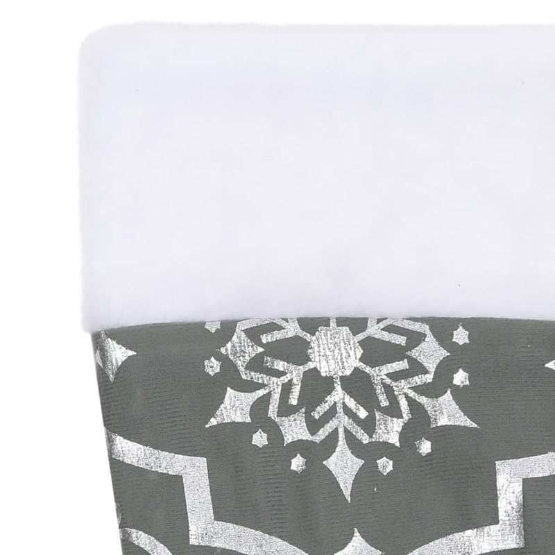 Kimber Luxury Christmas Tree Skirt with Sock, 90 cm, Grey