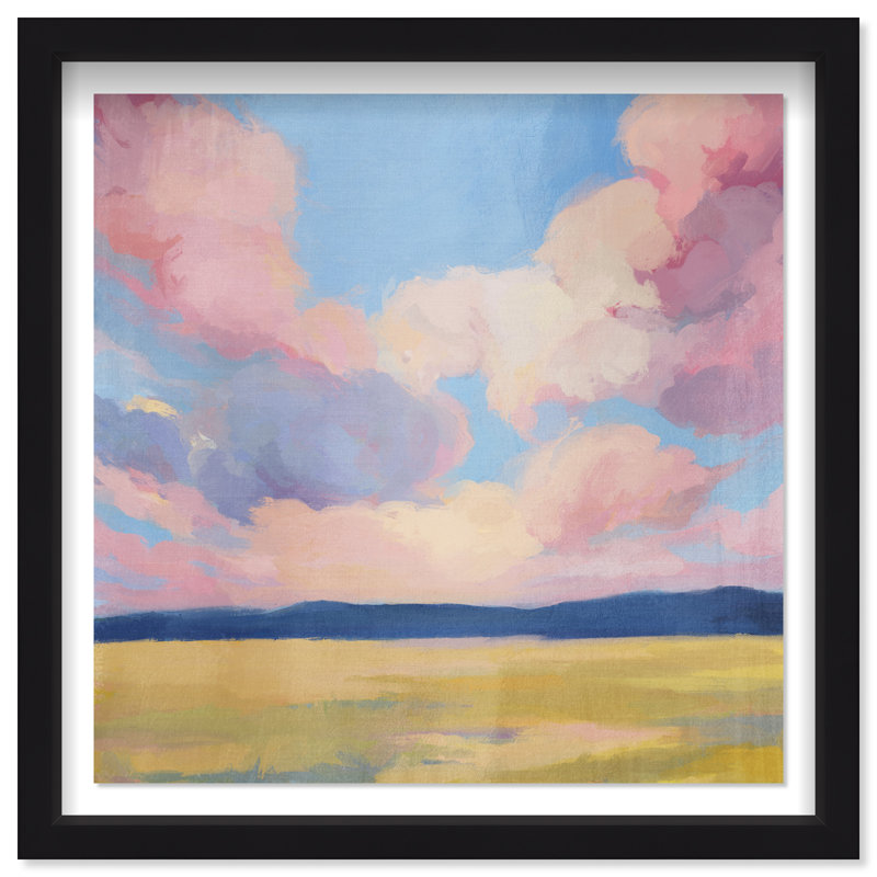 Blushing Sky Print by Oliver Gal, 25.5" H x 25.5" W, Black Shadowbox