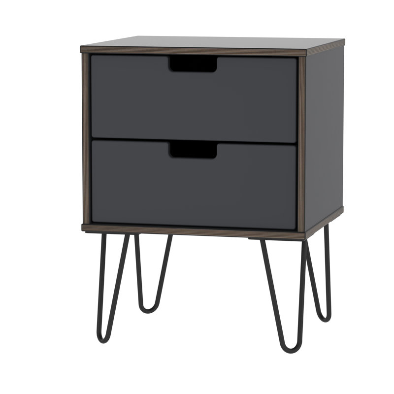 Fully Assembled Fairbury 2 Drawer Bedside Table