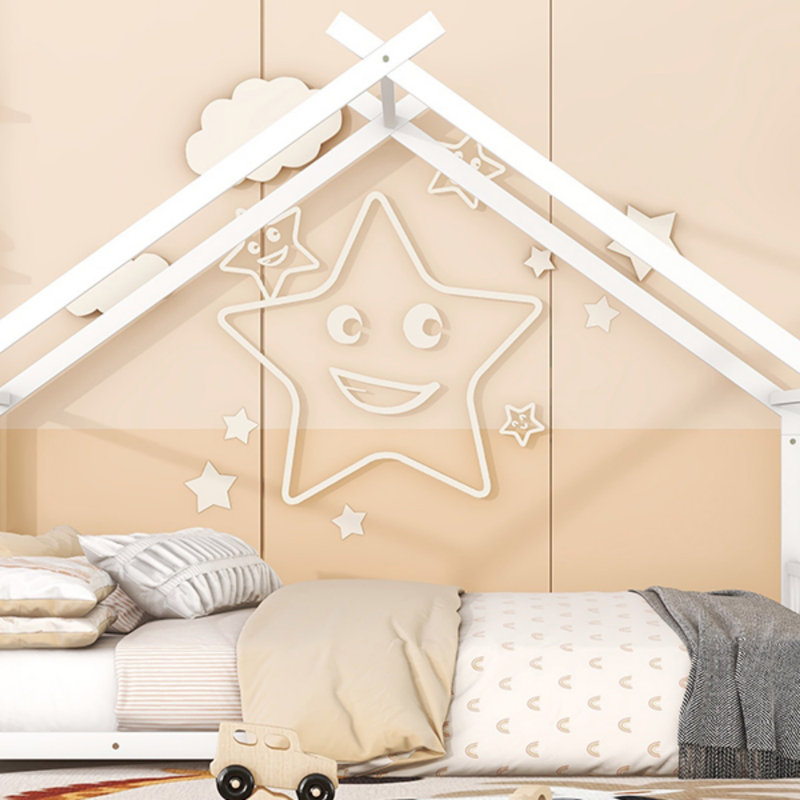 Lit en métal, structure de lit, Complet/Double, Blanc