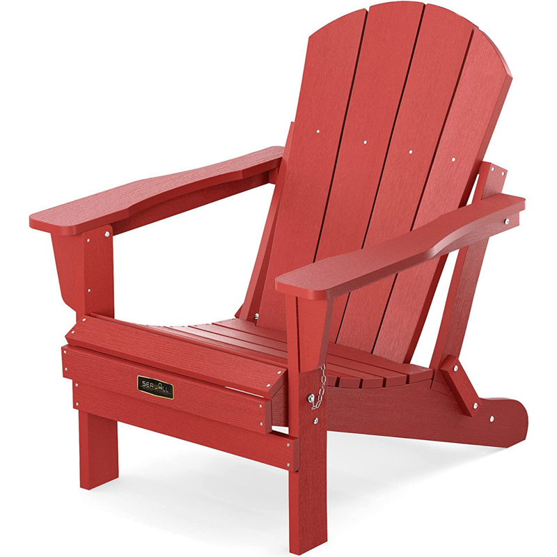 Chaise Adirondack pliante pour l'extérieur, résistante aux intempéries (vert), Rouge
