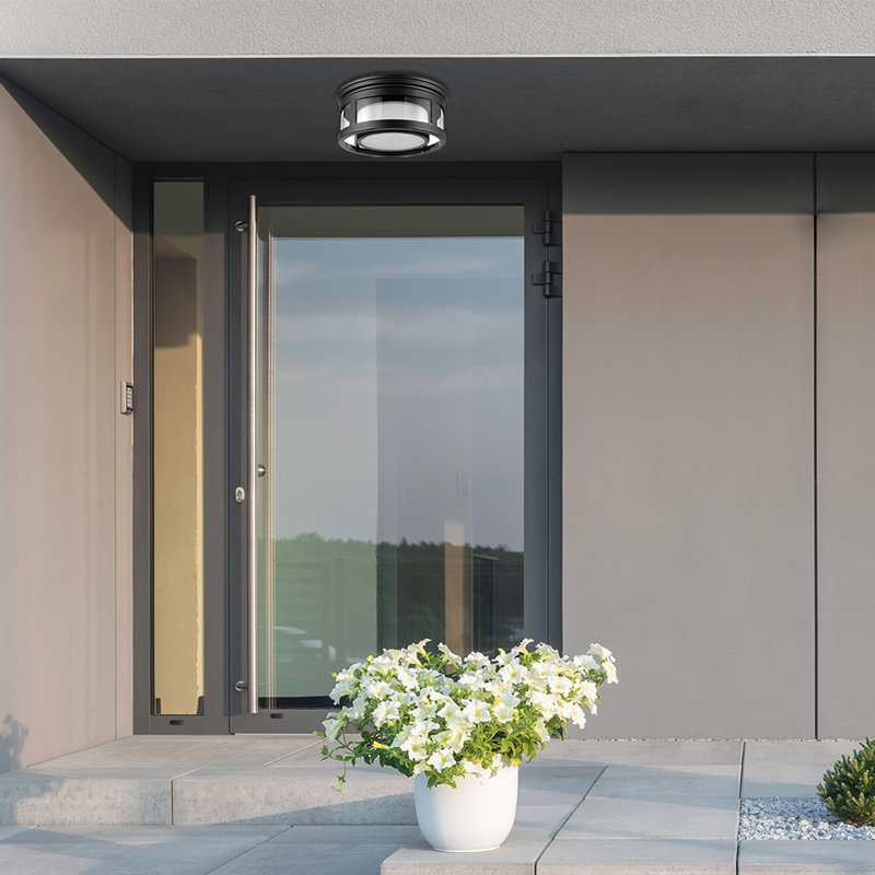Mota Matte Black W 1 - Bulb LED Outdoor Flush Mount Outdoor Flush Mount