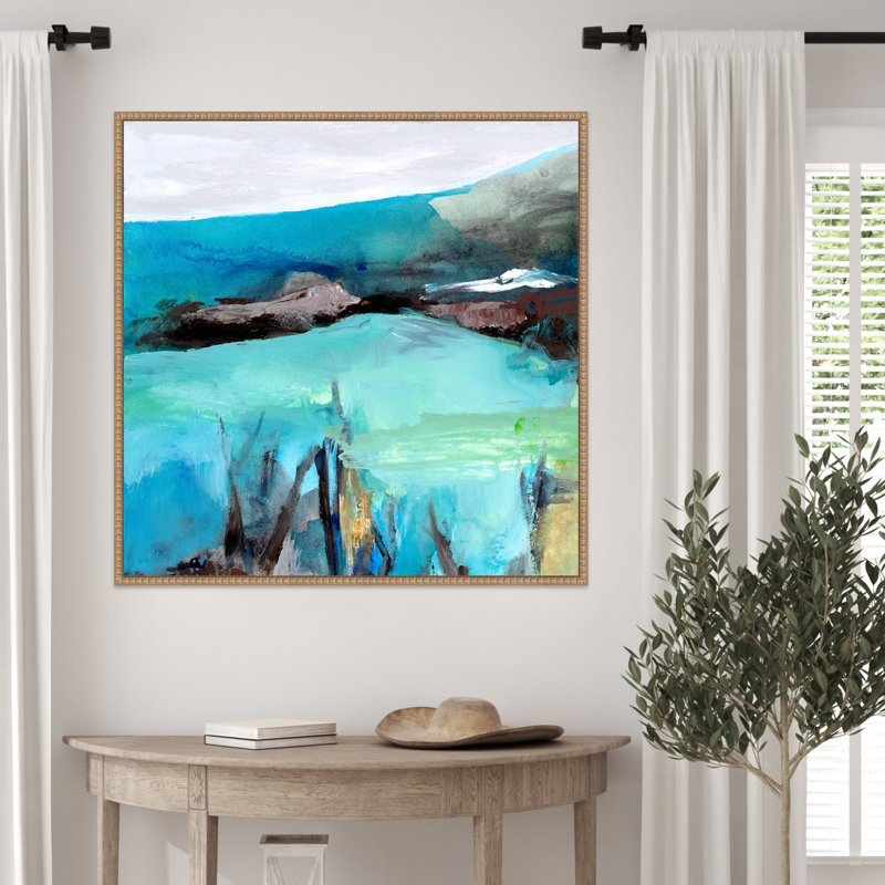 «Mountain Lake 1» par Burton, reproduction d'art sur toile encadrée, H 30 po x l 30 po