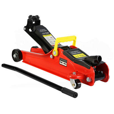 Cric de plancher à profil bas 2 tonneaux, trousse de réparation de pneu 3T Jack de plancher en acier robuste avec pompe à levage rapide à piston unique, plage de levage du cric de plancher de 3,3 po à 15,2 po