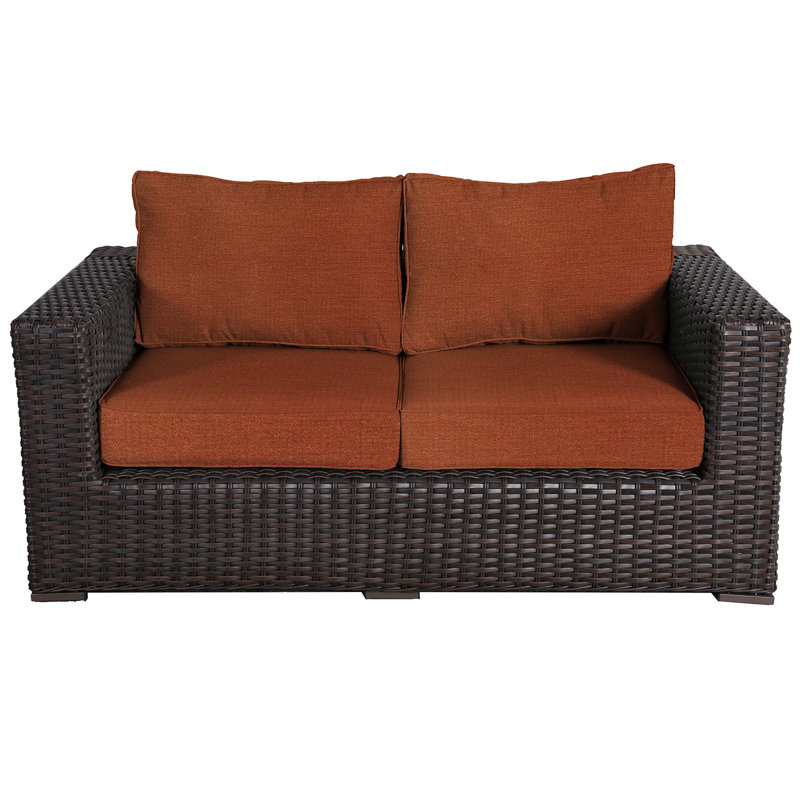 Woodham 65'' Wide Loveseat with Cushions, Brick