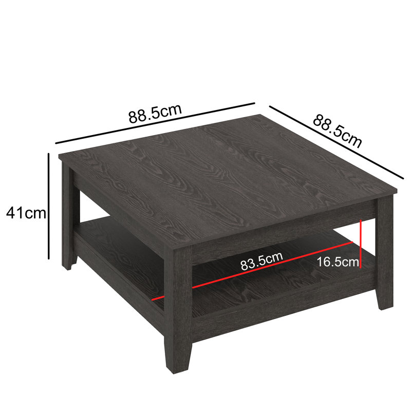 Weddel Basilico Transitional 3-Piece Living Room Table Set, 3 Pieces: Coffee Table, 2 Console Tables, Dark Gray Oak