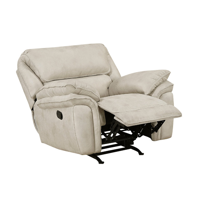 Fauteuil inclinable manuel à bascule Tony, avec languette en microfibre brun sable