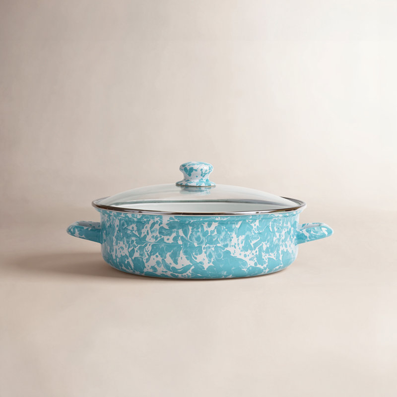 Swirl Saute Pan with Lid, 8 Qt., Sea Glass