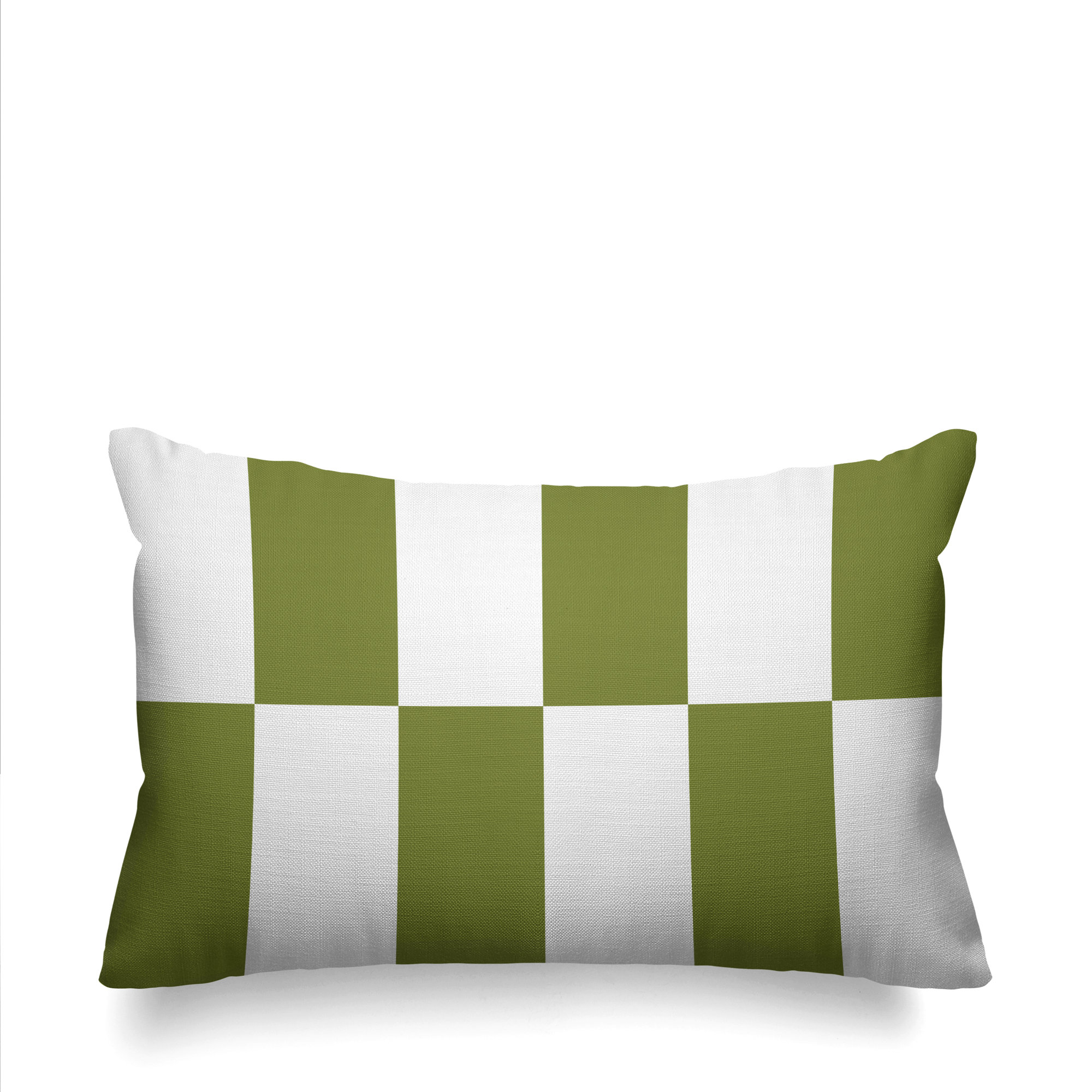 Luella Geometric Indoor/Outdoor Throw Pillow, 14" x 20", Rectangular, Olive Green