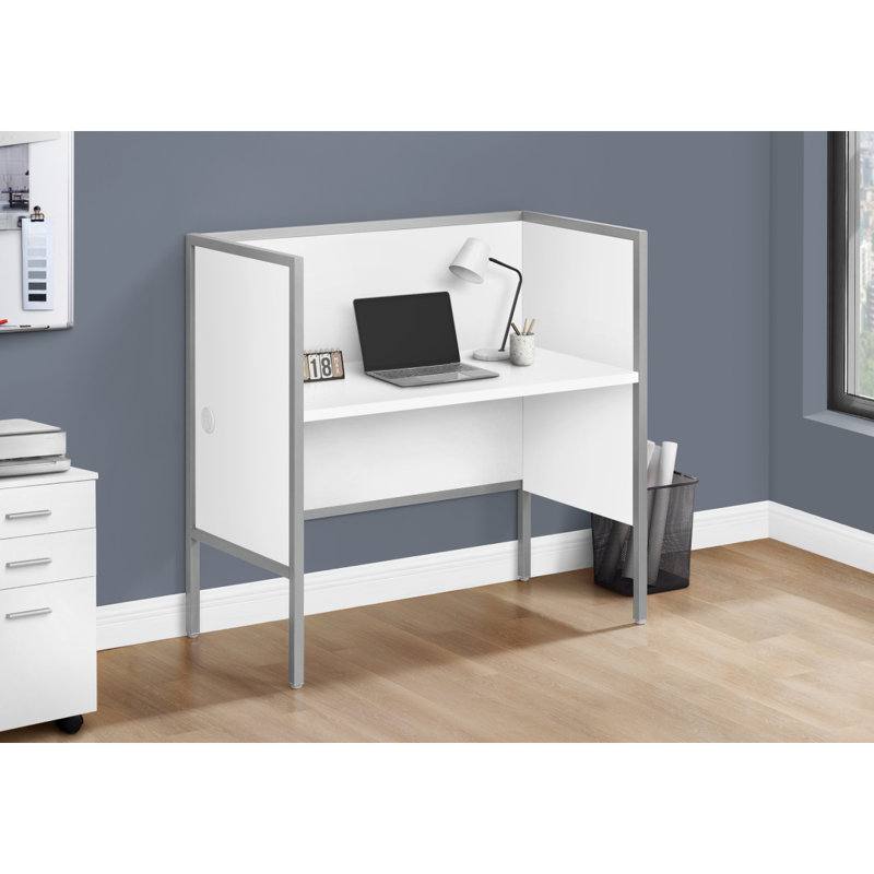 Bureau de bureau, L 48 po, bureau, travail, qualité commerciale, métal stratifié, contemporain, moderne