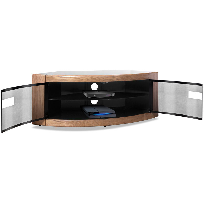Mun Corner TV Stand for TVs up to 50", Black/Oak