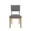 Ensemble de 2 chaises de salle à manger rembourrées en tissu bleu, brun