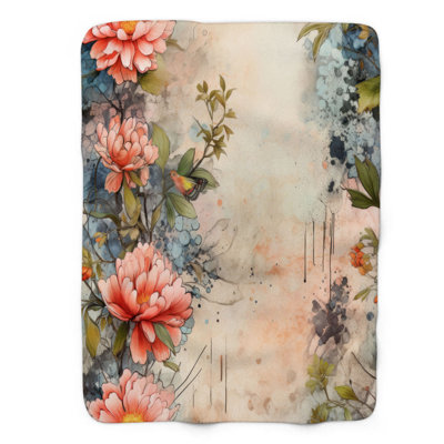 Grunge Flower Field - 1 Piece Premium Blanket