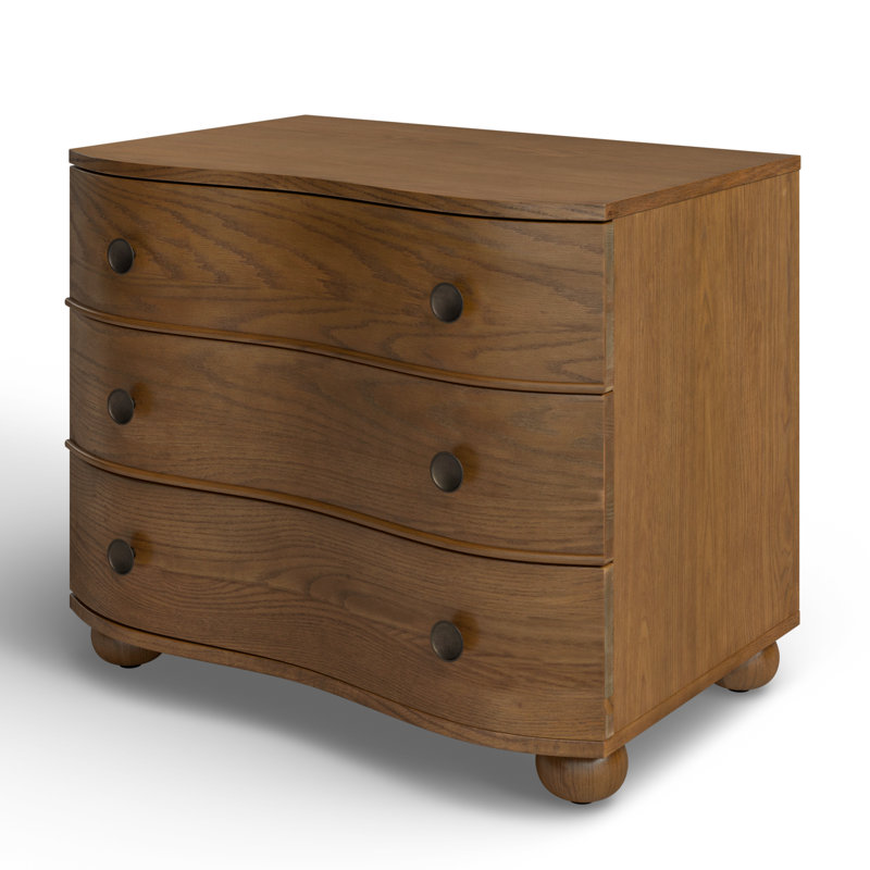Tariel 32'' W Solid Wood Nightstand in Toasted Oak
