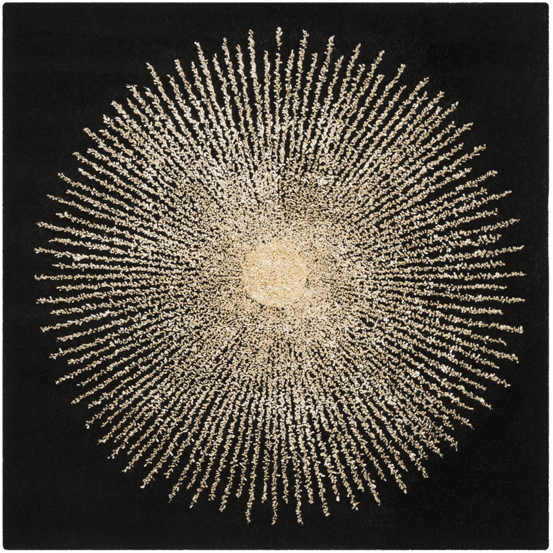 Olivarria Hand Tufted Wool, Viscose, And Cotton With Latex Abstract Rug, Square 6'