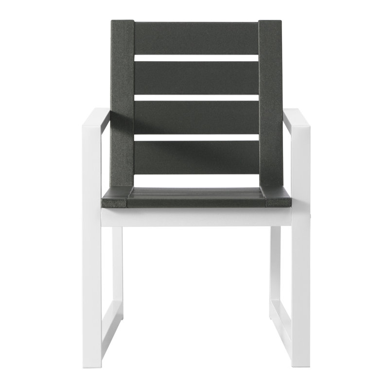 Chaise avec accoudoirs pour l'extérieur, Gris