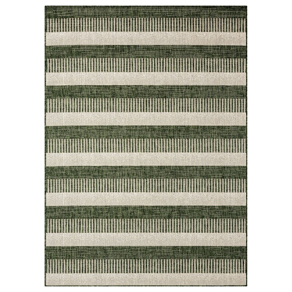 Nicole Miller Striped Light Green/Ivory Indoor / Outdoor Area Rug ...