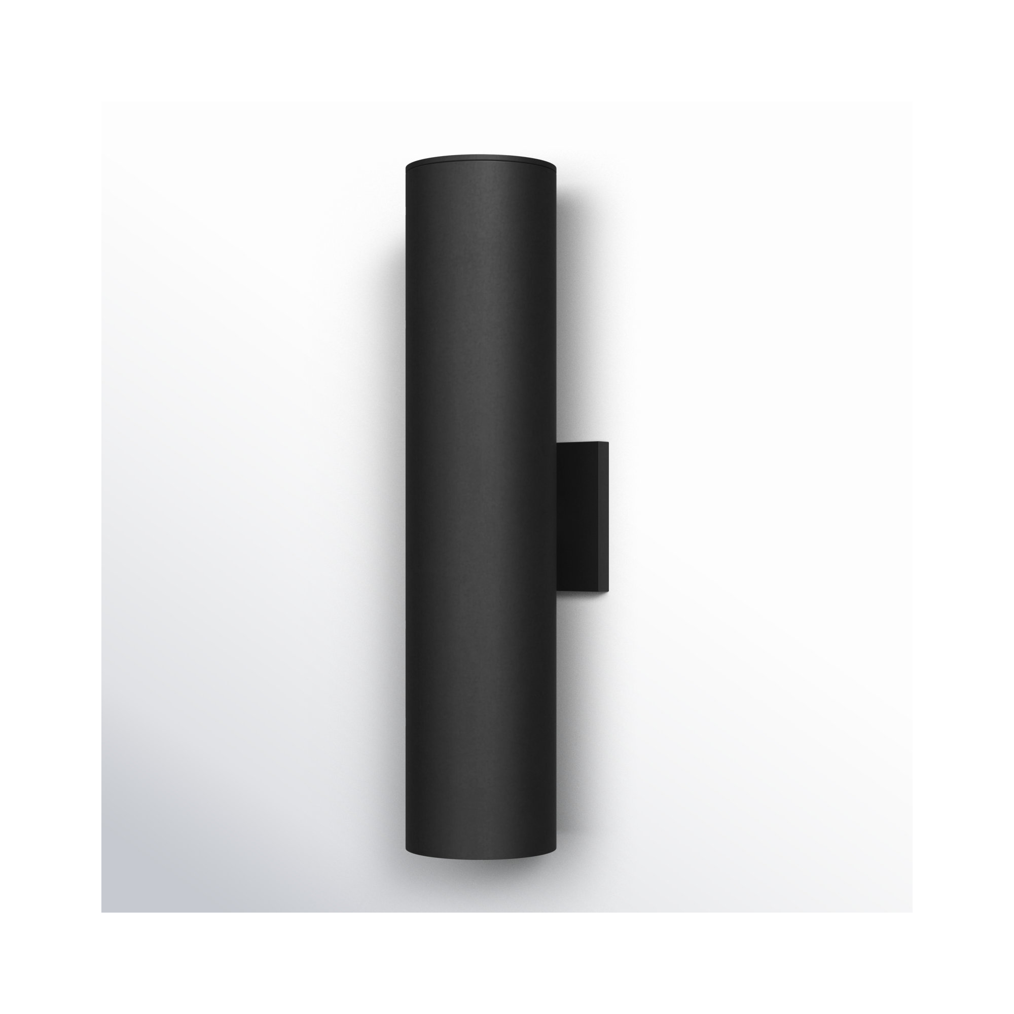 Covey Cylinder Outdoor Aluminum LED Wall Light, 22" H x 5" W x 6.25" D, Black