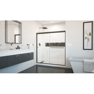 Porte de douche demi-cadre E 62 "x H 70,38" Ese