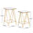 Giglio Metal Side End Gold Accent Table with Mirrored Glass Top Set-1188302092