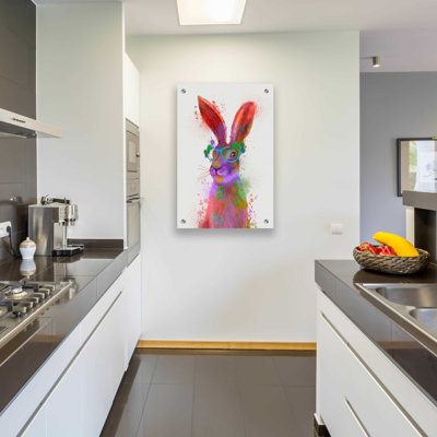 Rainbow Splash Rabbit 2 par Fab Funky - impression non encadrée