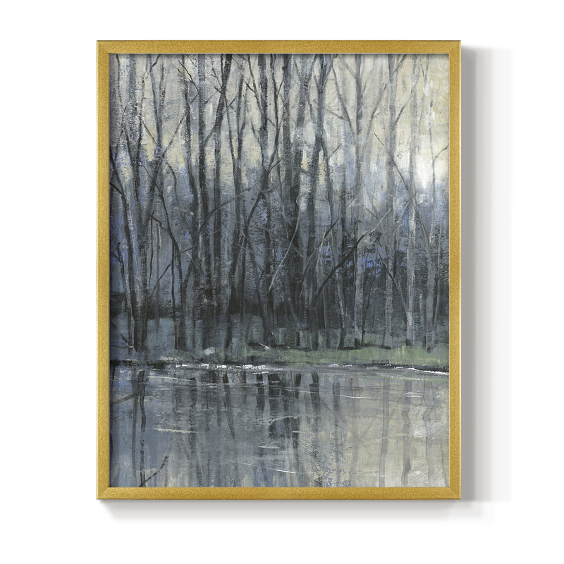 Épreuve encadrée matinale I - bois massif, Or, H 28 po x l 22 po
