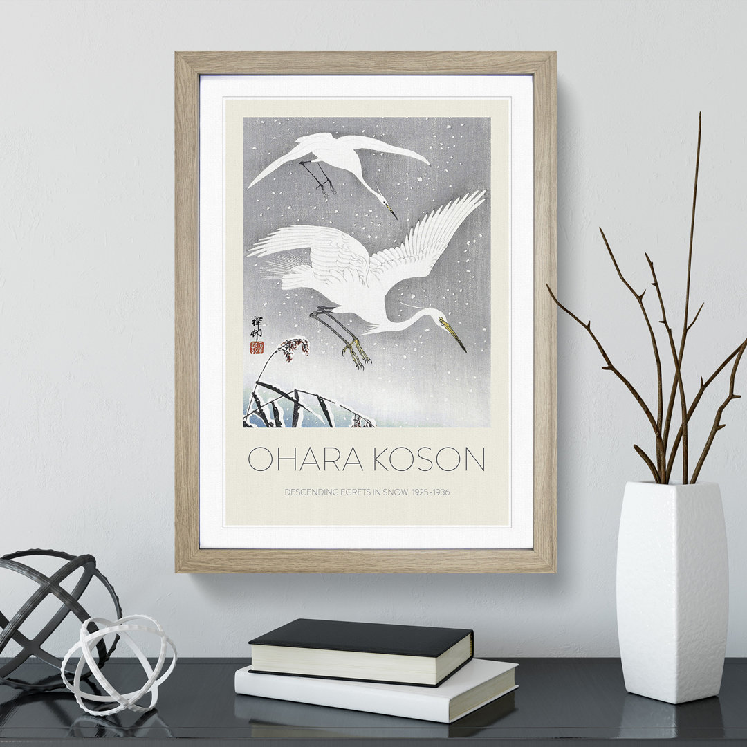 Descending Egrets by Ohara Koson - Single Picture Frame Print