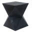Table d'appoint 14,25 po Prismatic Symmetry en béton avec texture de grain de bois lisse et forme prismatique moderne-1388313309