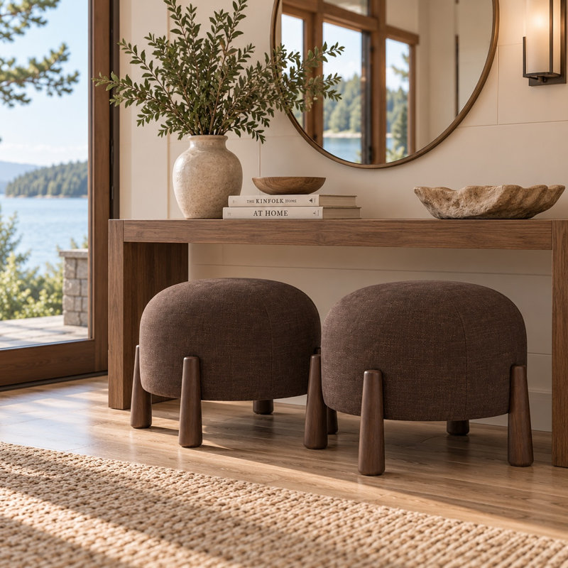 Mayfair Large Stackable Ottoman - Bark Brown, Brown