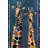 Blue-Themed Giraffe Patterned Multi-Colored Modern Decorative Rug-2020363076