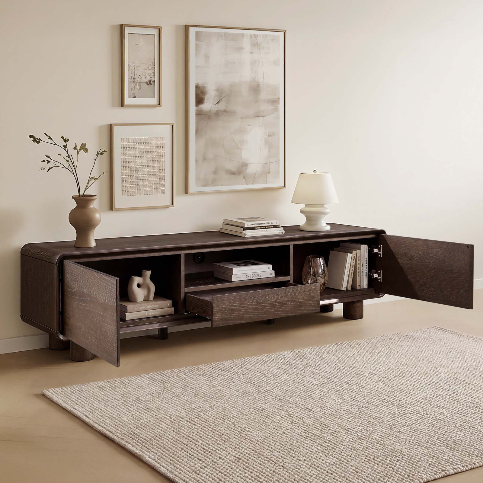 71" Oak TV Stand