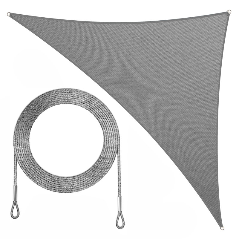 Toile d'ombrage triangulaire, 12 pi x 12 pi x 17 pi, Gris