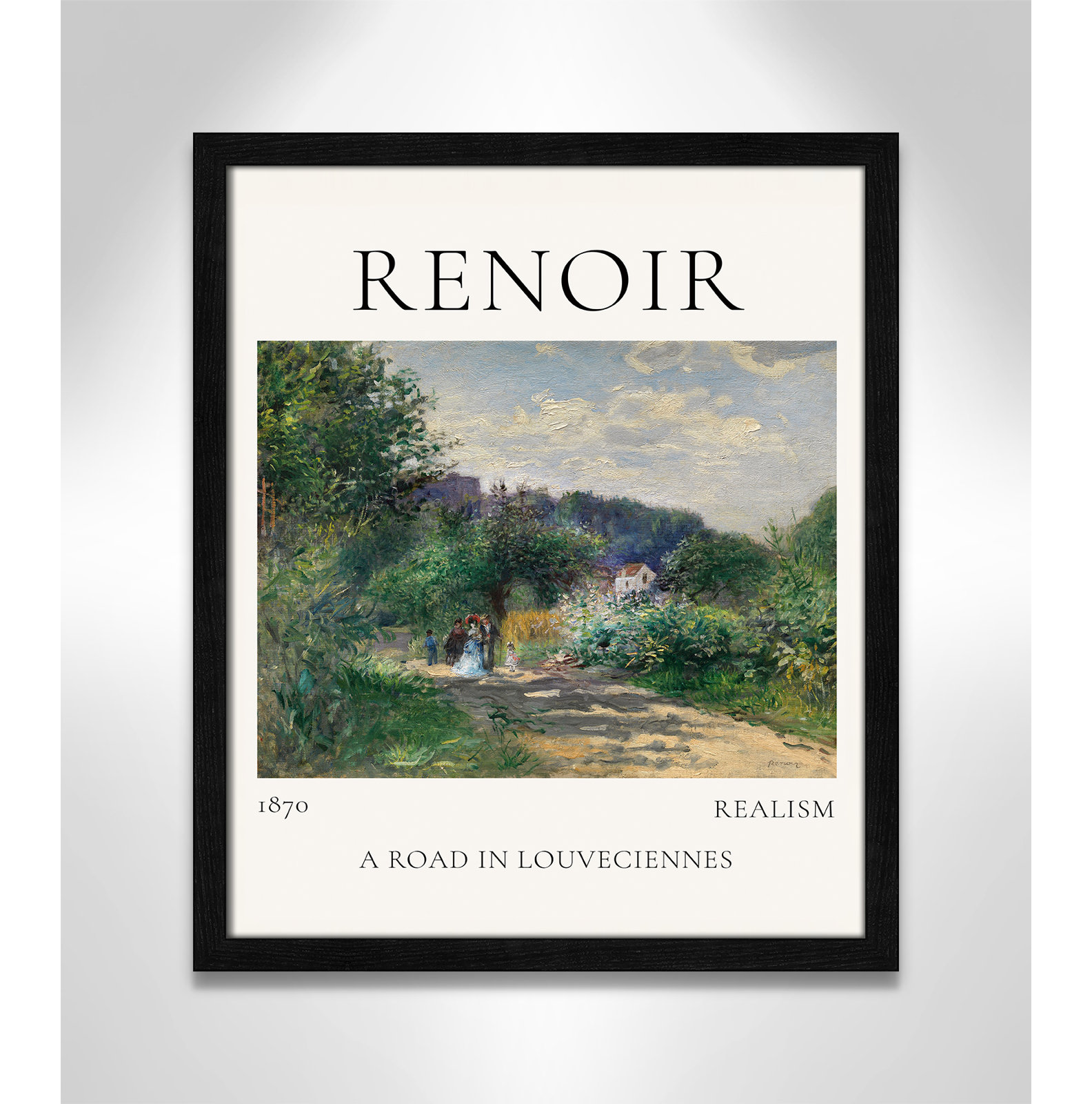 Old Masters Collection "A Road in Louveciennes" Print, No, Black Single Picture Frame, 19" H x 16" W x 0.75" D
