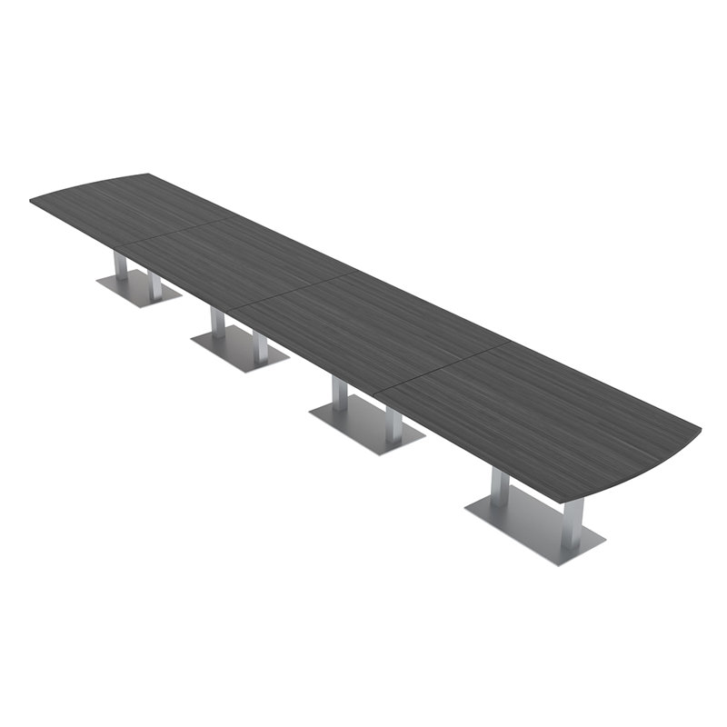 Table de conférence Pavert Arc, Nuit asiatique, H 30 po x l 264 po x P 48 po, Argent argent