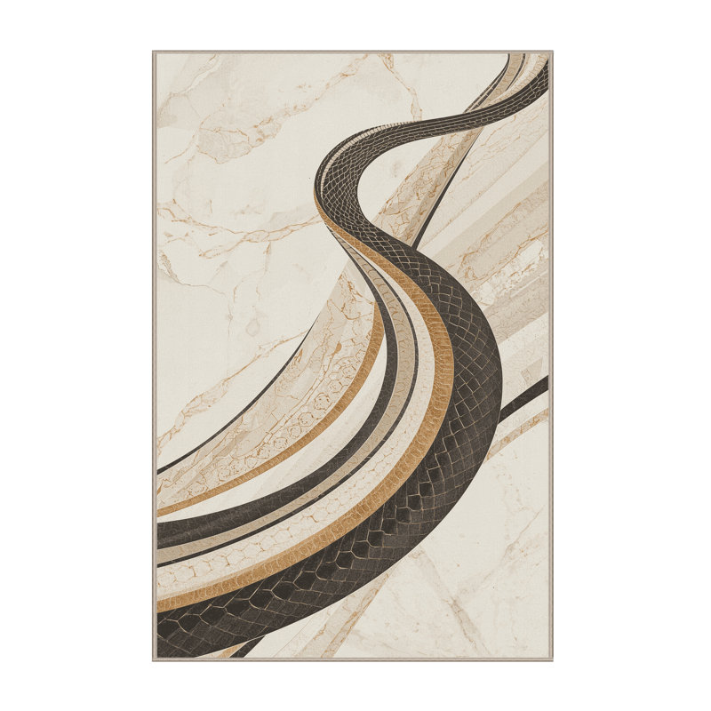 Tapis beige moelleux moelleux moelleux et élégant, 7x10