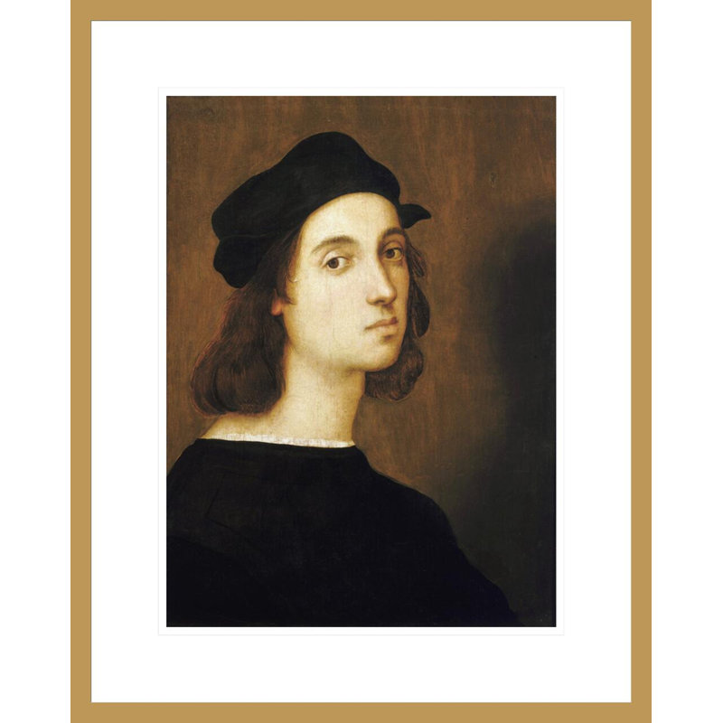 Autoportrait par Raphael - estampe numérique encadrée, H 21,75 po x l 17,48 po