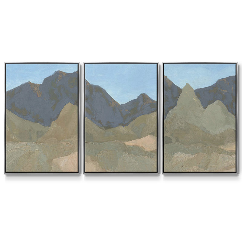 «Saddle Mountain I», ensemble de 3 reproductions de photos sur toiles, H 36 po x l 72 po, Argent