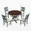 Ensemble 5 pièces de table de salle à manger ronde et chaises-934924267