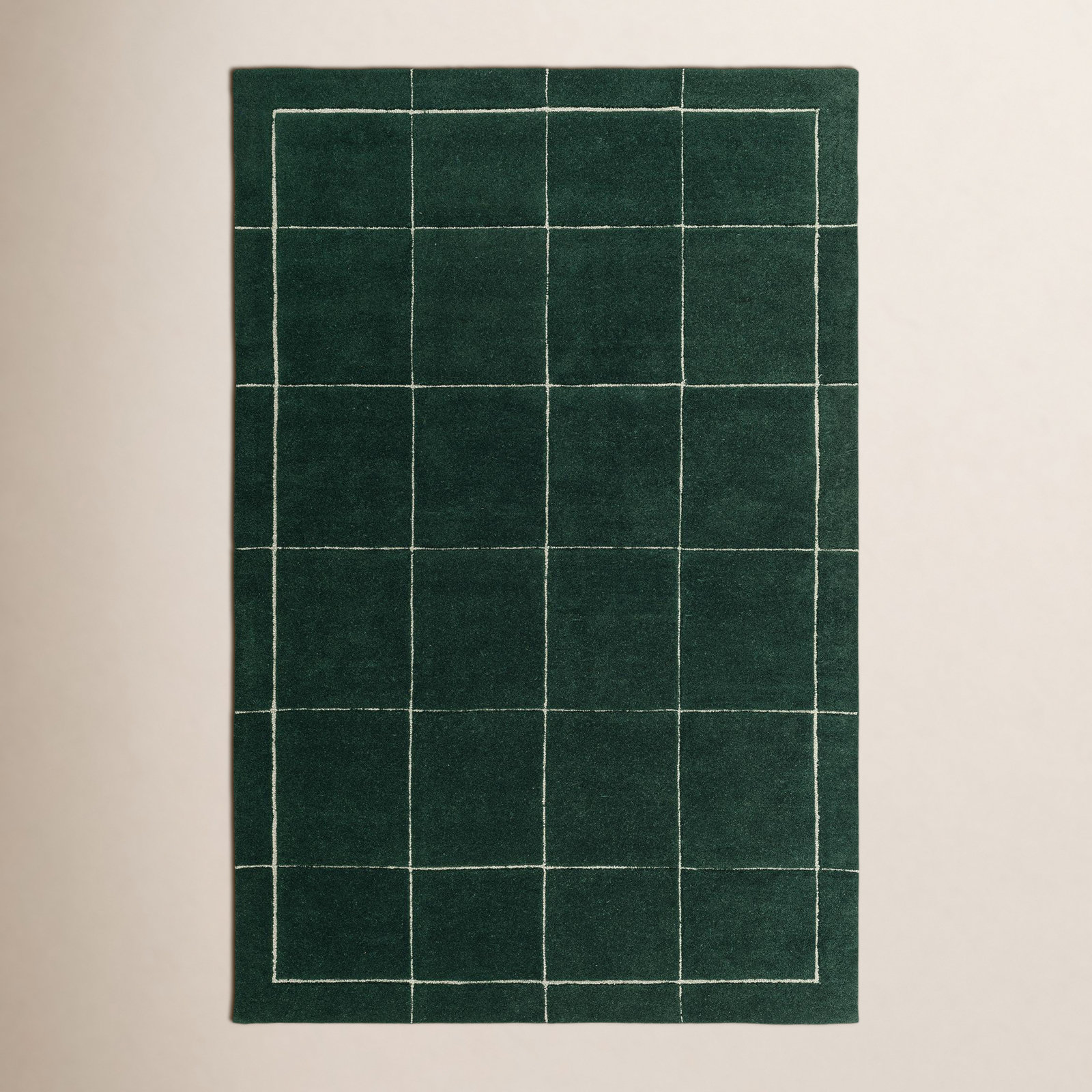 Mallory Hand-Woven Green Rug, Rectangle 2' x 3'