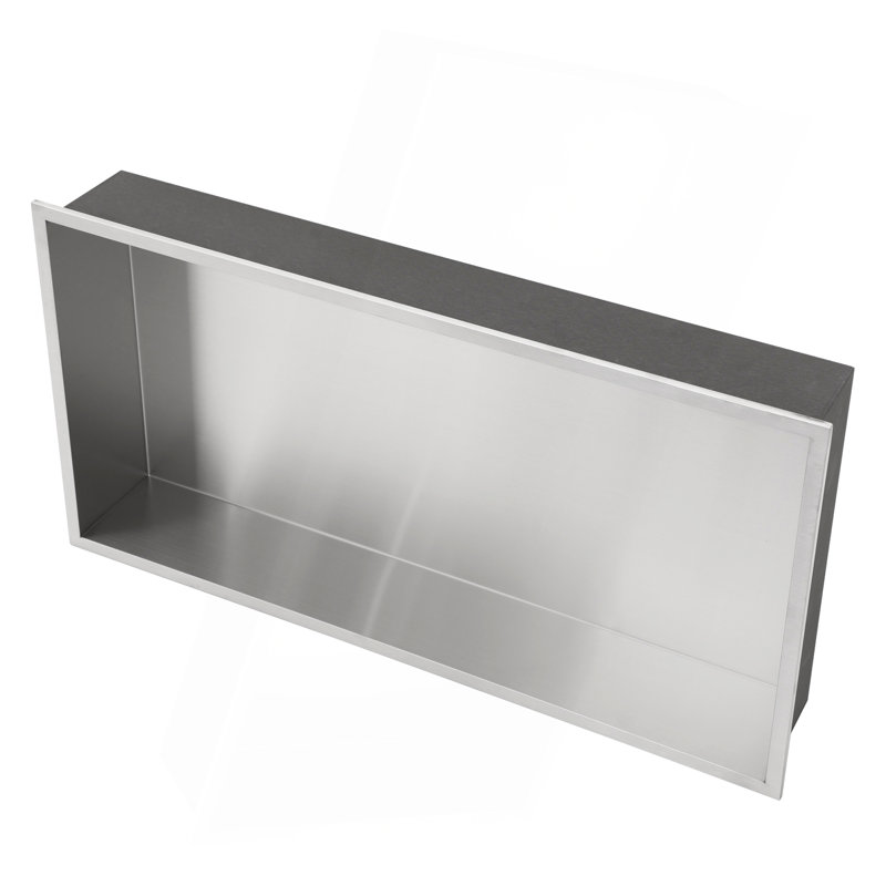 25" X 13" Stainless Steel Shower Niche, Brushed Nickel, Brushed Nickel