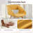 Modern Dining Room Accent Arm Chairs, Mid-Century Upholstered Fabric Chair with Solid Wood Legs-67843828