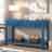 Modern Console Table With Striped Design, 2 Drawers And 2-tier Design-848461312